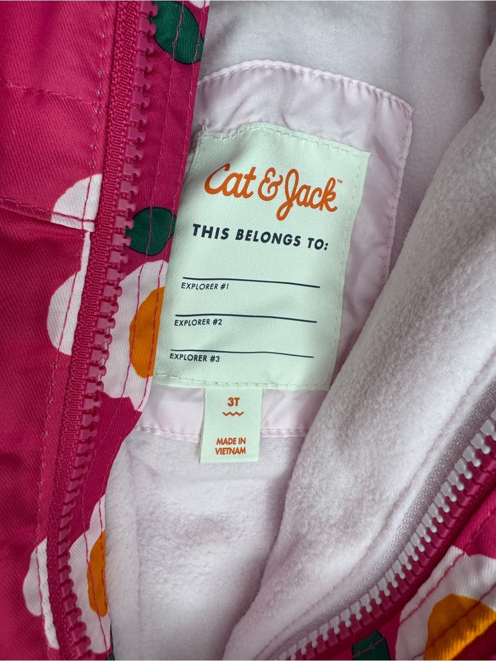 Cat & Jack Toddler Girls Floral Hooded 3-in-1 Heavyweight Jacket - Size 3T NWT - Picture 8 of 10